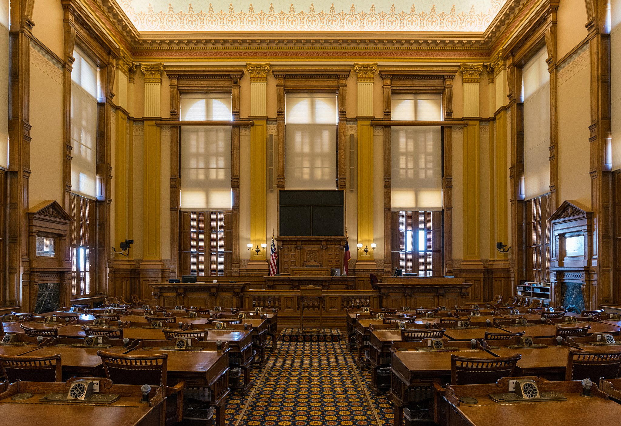 State of Georgia Senate. Ornate inside of the chambers